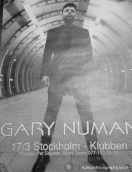 Gary Numan 1998 Venue Poster Stockholm